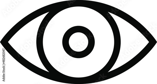 Simple eye icon. Vector illustration isolated on transparent background. Look and Vision icons. Business concept eyesight eye pictogram.