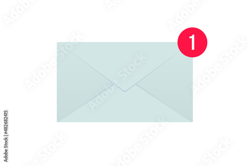 Envelope with notification sign. Receipt of notice on letter icon. Receiving and dispatch e-mail or messages. Electronic mail symbol vector eps illustration