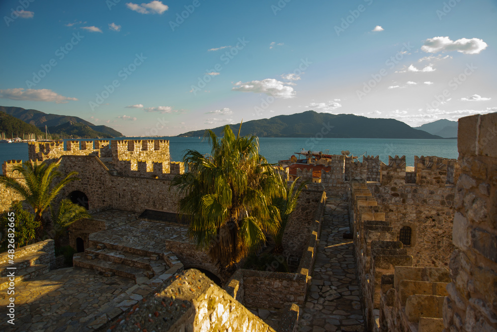 Fototapeta premium MARMARIS, TURKEY: View from Marmaris Fortress on a sunny day.