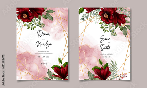 Beautiful floral wedding invitation card design