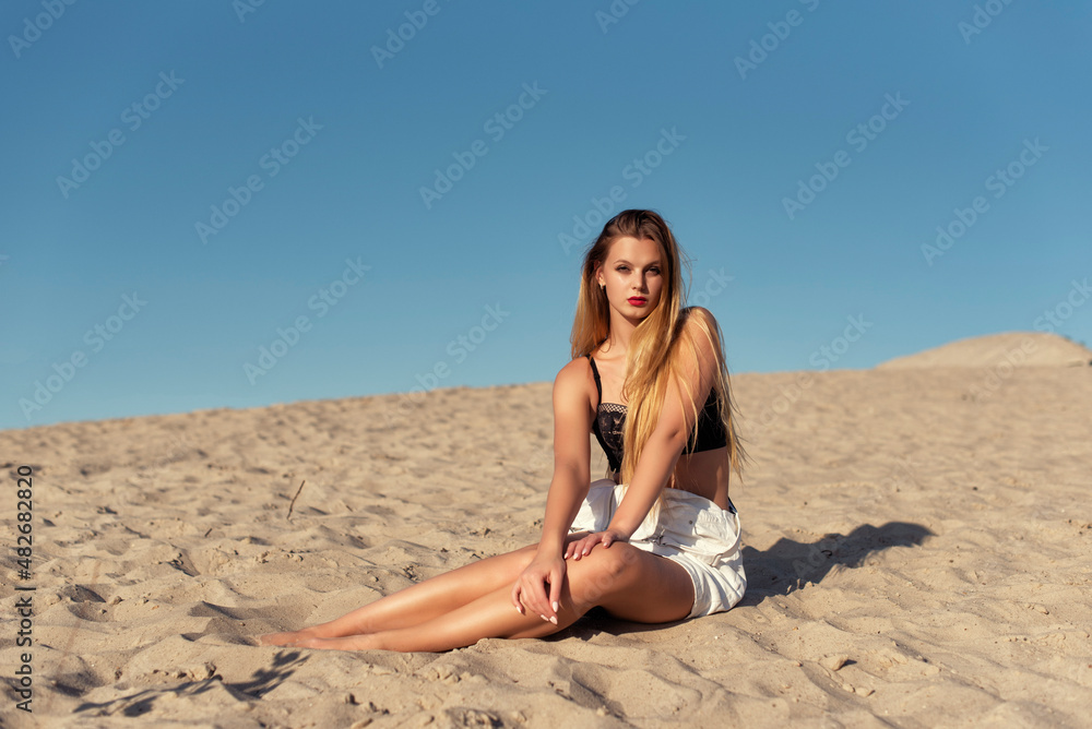 Young blonde girl on vacation