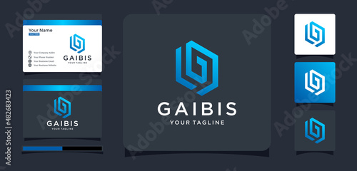 letter G and B line design inspiration