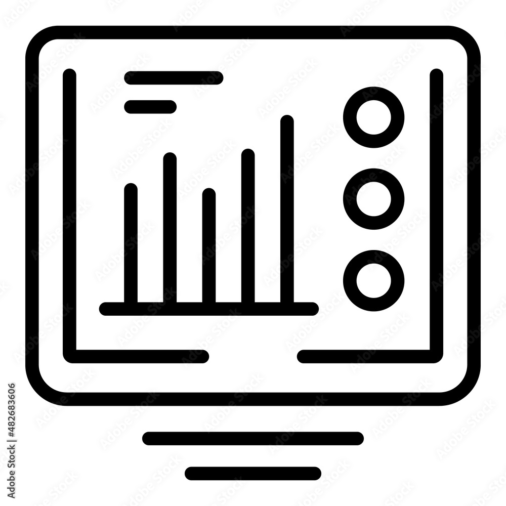 Online graph icon outline vector. Exam test. School education Online graph icon outline vector. Exam test. School education