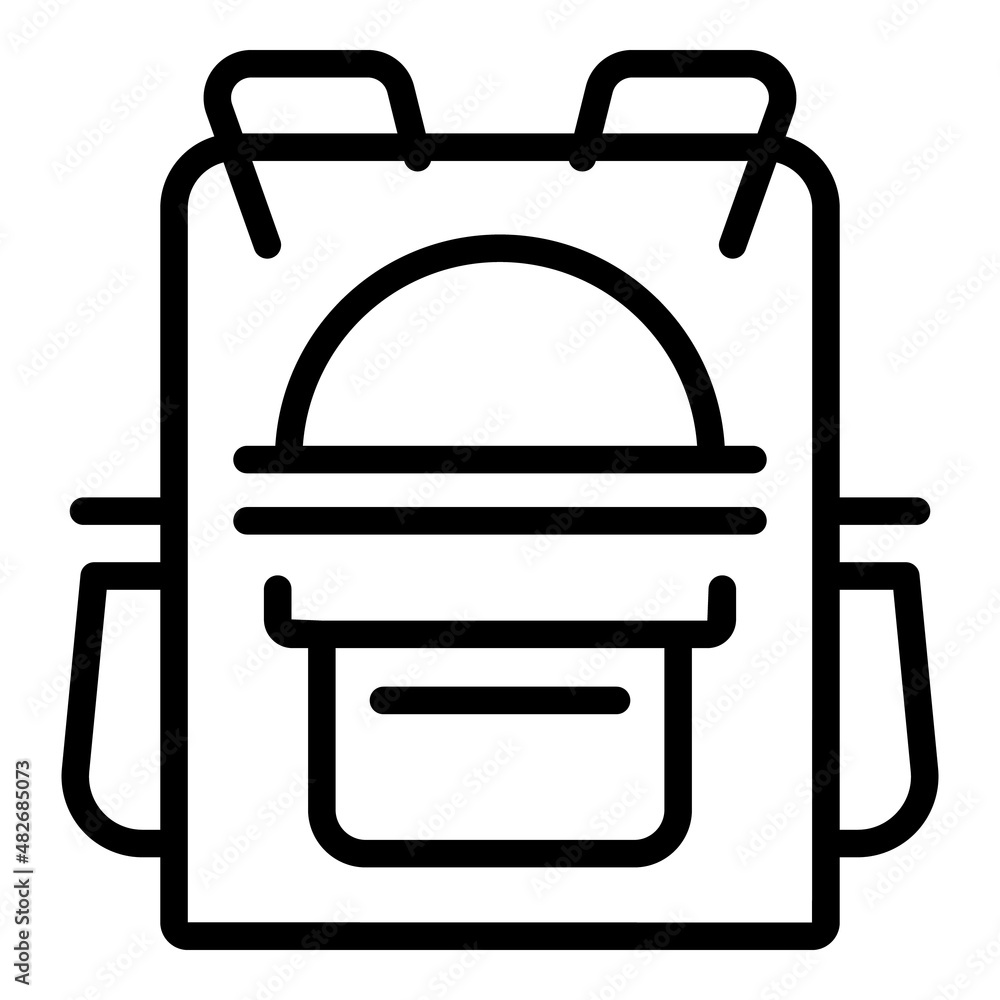 Study backpack icon outline vector. Case learn. Data training Study backpack icon outline vector. Case learn. Data training