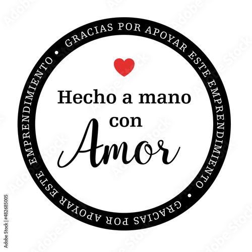 hecho a mano con amor - gracias compra
