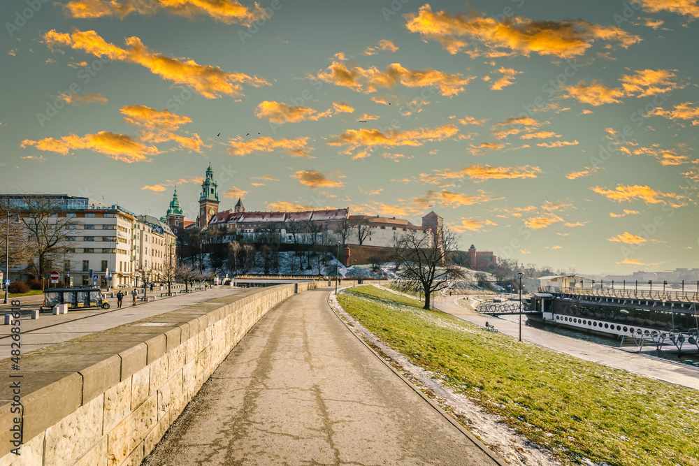 Fototapeta premium Wawel Castle in the city of Krakow, Poland. 