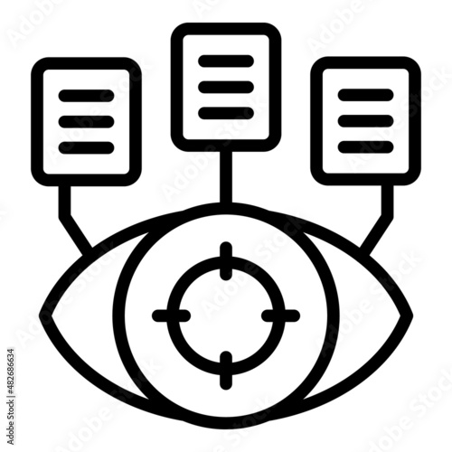 Case study research icon outline vector. Data success. Analysis paper