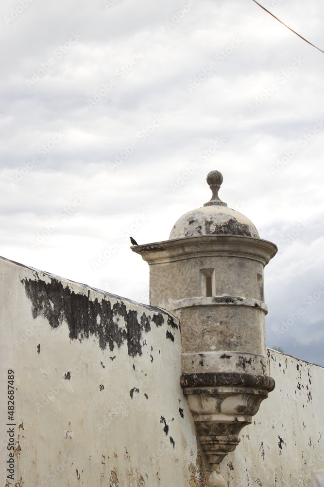 Facades of the City of Campeche, colorful and picturesque, Campeche, México 30 december 2022