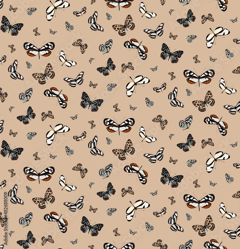 Seamless butterfly design pattern illustration.