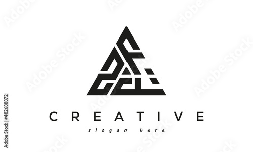 ZFF creative tringle three letters logo design photo