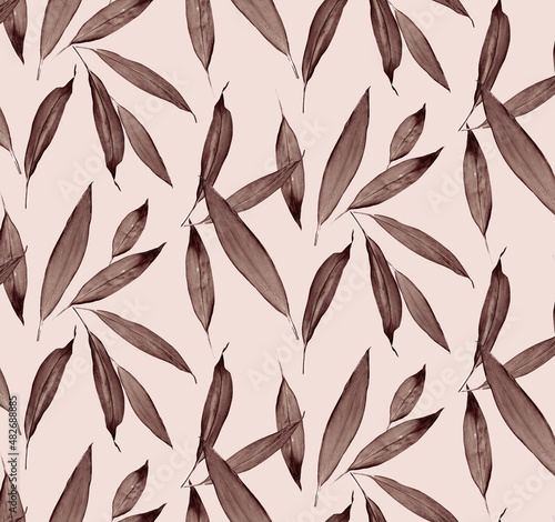 Seamless leaf pattern, floral print. © Ama