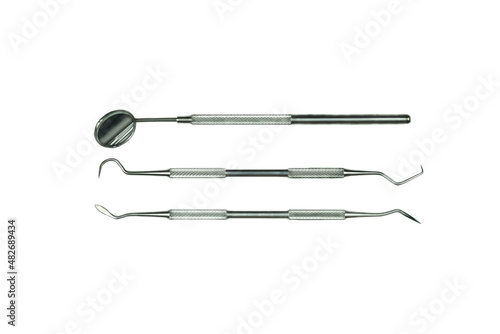 dental tools isolated on white background Medical equipment, scaling