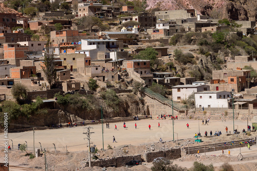 People from Iruya play a soccer game at 3000 meters high photo