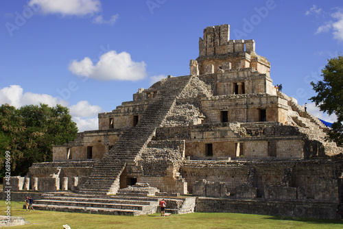 Ruins of Campeche, pyramids of Edzná is a Mayan archaeological site. Campeche, Mexico December 28, 2021 photo
