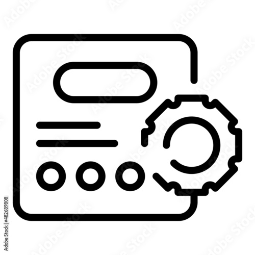Web gear system icon outline vector. Inventory management. Digital control
