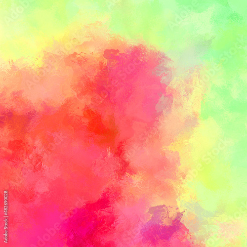 Painted composition with vibrant brush strokes. Textured colorful painting. Paint brushed wallpaper.