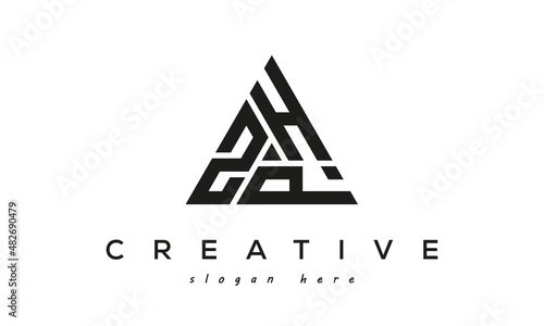 ZHP creative tringle three letters logo design	 photo