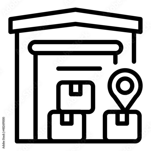 Warehouse location icon outline vector. Digital control. Management control