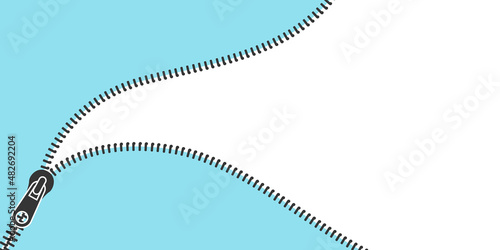 Zipper Background. Concept banner closed and open zipper. Fastener. Closing clasp. Vector illustration