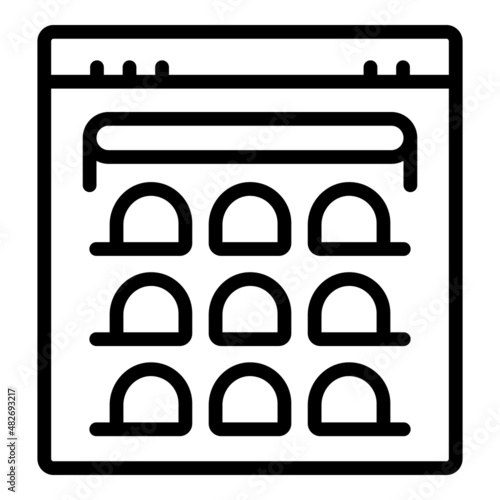 Movie calendar icon outline vector. Music film. Video education