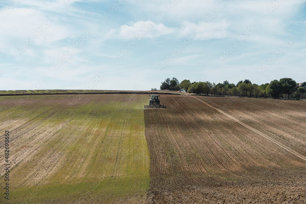 tractor harvesting vegetables for the whole year