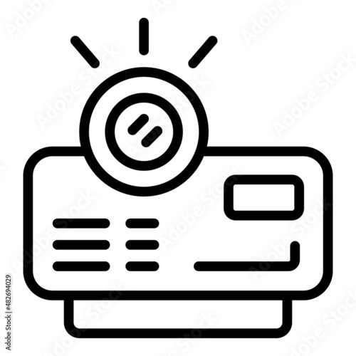 Cinema projector icon outline vector. Movie film.