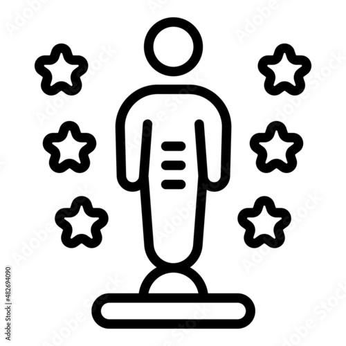 Cinema trophy icon outline vector. Video education. Mobile motion