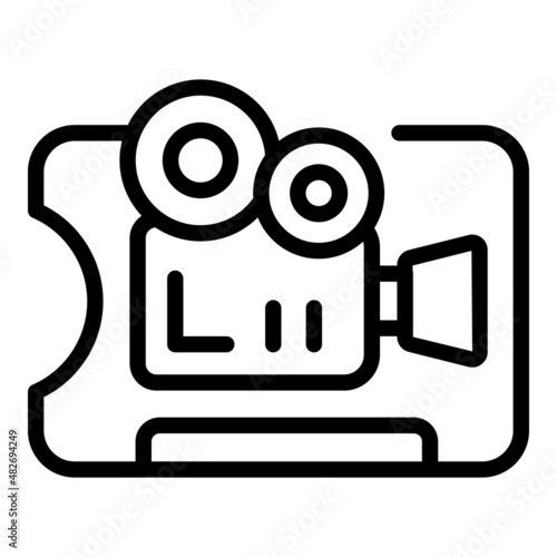 Old cinema ticket icon outline vector. Movie book. Social video
