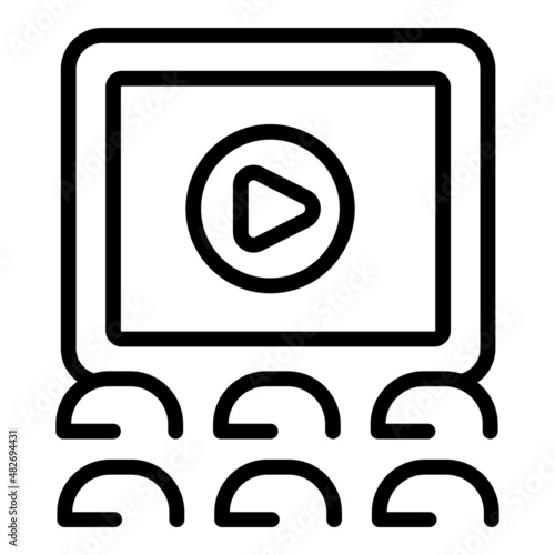 Cinema building icon outline vector. Video film. Book mobile