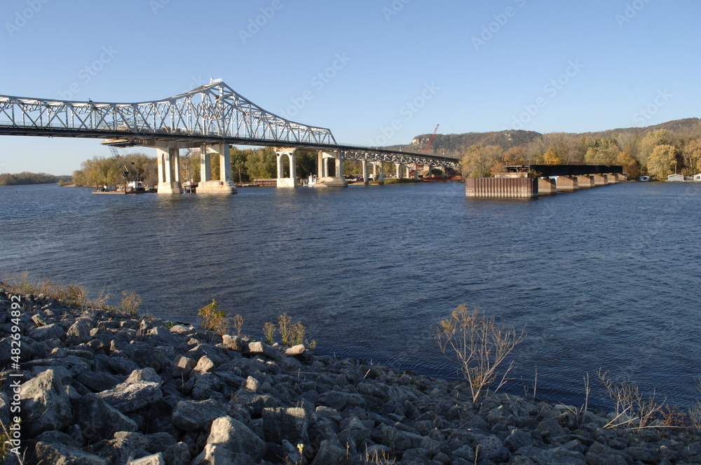 Old bridge over the Mississippi River