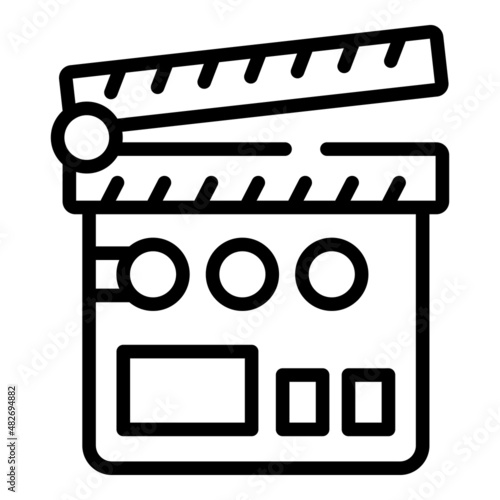 Cinema clapper icon outline vector. Movie podcast. Video literature