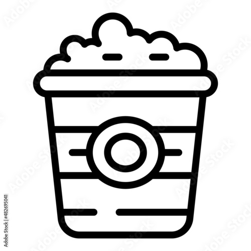 Movie popcorn icon outline vector. Book film. Music cinema