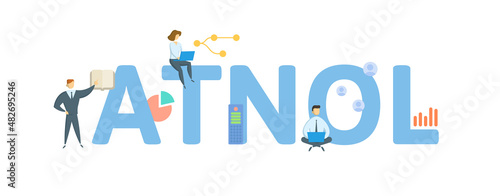 ATNOL, Alternative Tax Net Operating Loss. Concept with keyword, people and icons. Flat vector illustration. Isolated on white.