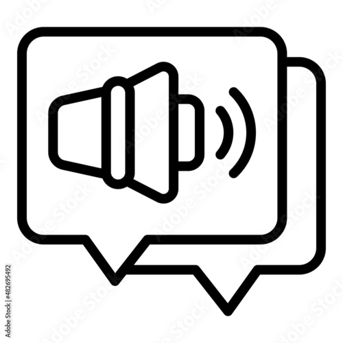 Chat megaphone icon outline vector. Kol leader. Social media