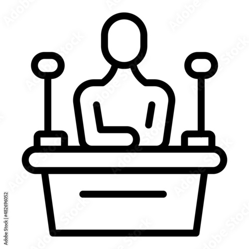 Speaker icon outline vector. Key leader. Social media