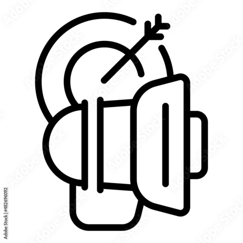 Megaphone target icon outline vector. Key leader. Media network