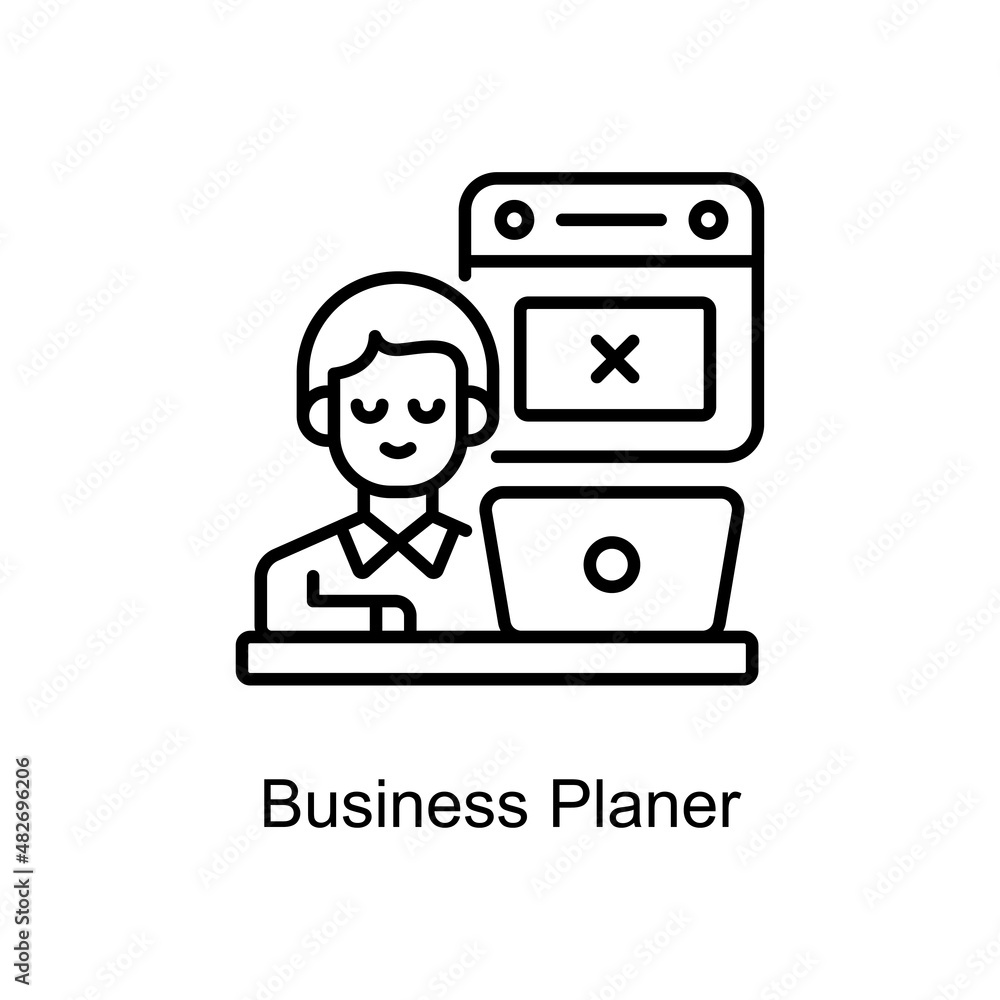 Business Planner vector Outline icon for web isolated on white background EPS 10 file Business Planner vector Outline icon for web isolated on white background EPS 10 file