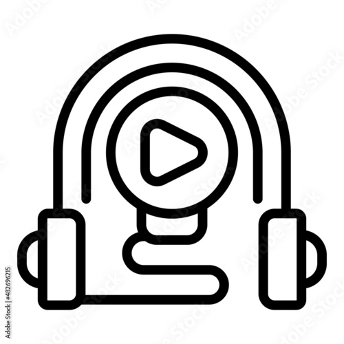 Audio headphones icon outline vector. Key leader. Social media
