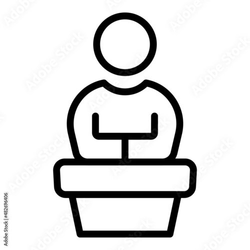 Online speaker icon outline vector. Key leader. Social media