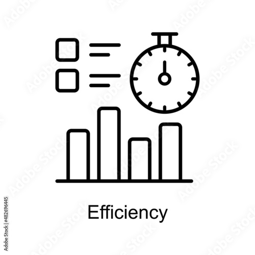 Efficiency vector Outline icon for web isolated on white background EPS 10 file