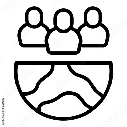 Global opinion icon outline vector. Social media. Strategy network