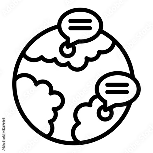 Global key opinion leader icon outline vector. Social kol. Media marketing