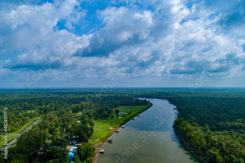 Fototapeta Naklejka Na Ścianę i Meble -  Aerial view of the Atchafalaya River