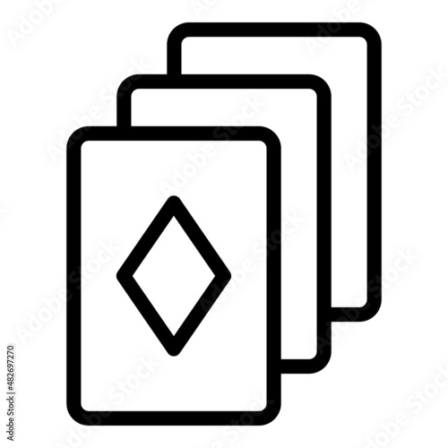 Play cards icon outline vector. Draw lottery. Prize box
