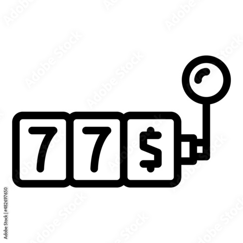 Casino slot icon outline vector. Draw lottery. Winner prize