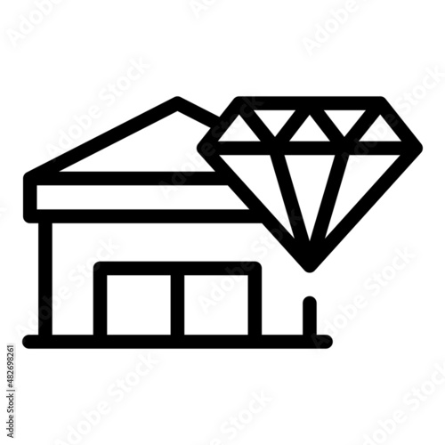 Diamond prize icon outline vector. Draw lottery. Winner reward