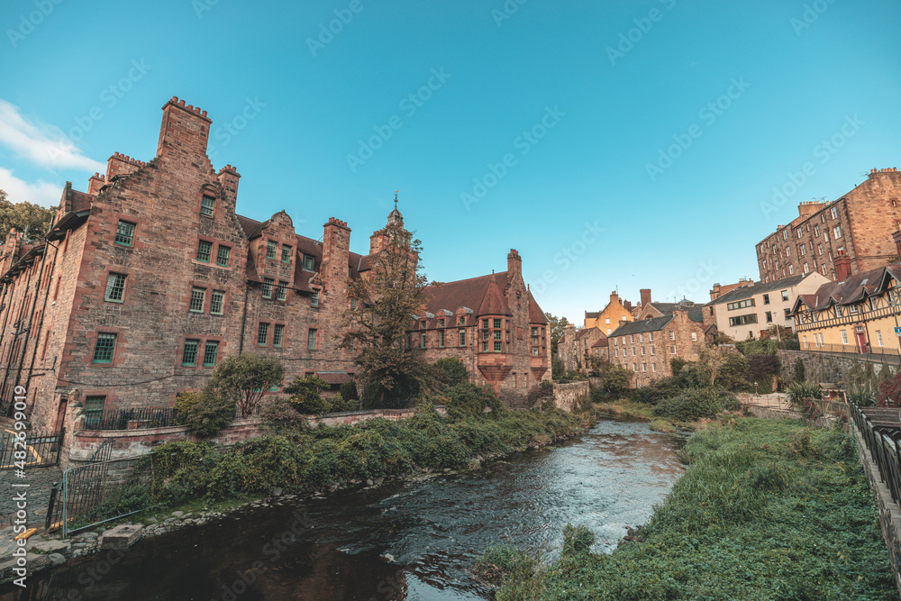 Dean Village Edinburgh small district called renowned for having been home to many writers and poets. Dean Village is lovely picturesque, walking Water of Leith trail a beautiful woodsy riverside path
