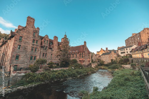 Dean Village Edinburgh small district called renowned for having been home to many writers and poets. Dean Village is lovely picturesque  walking Water of Leith trail a beautiful woodsy riverside path