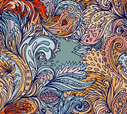 Beautiful ornate floral paisley seamless pattern