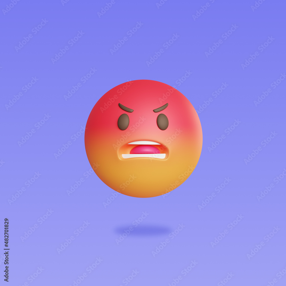 Cute emoji icon. 3d render Cute emoji icon. 3d render